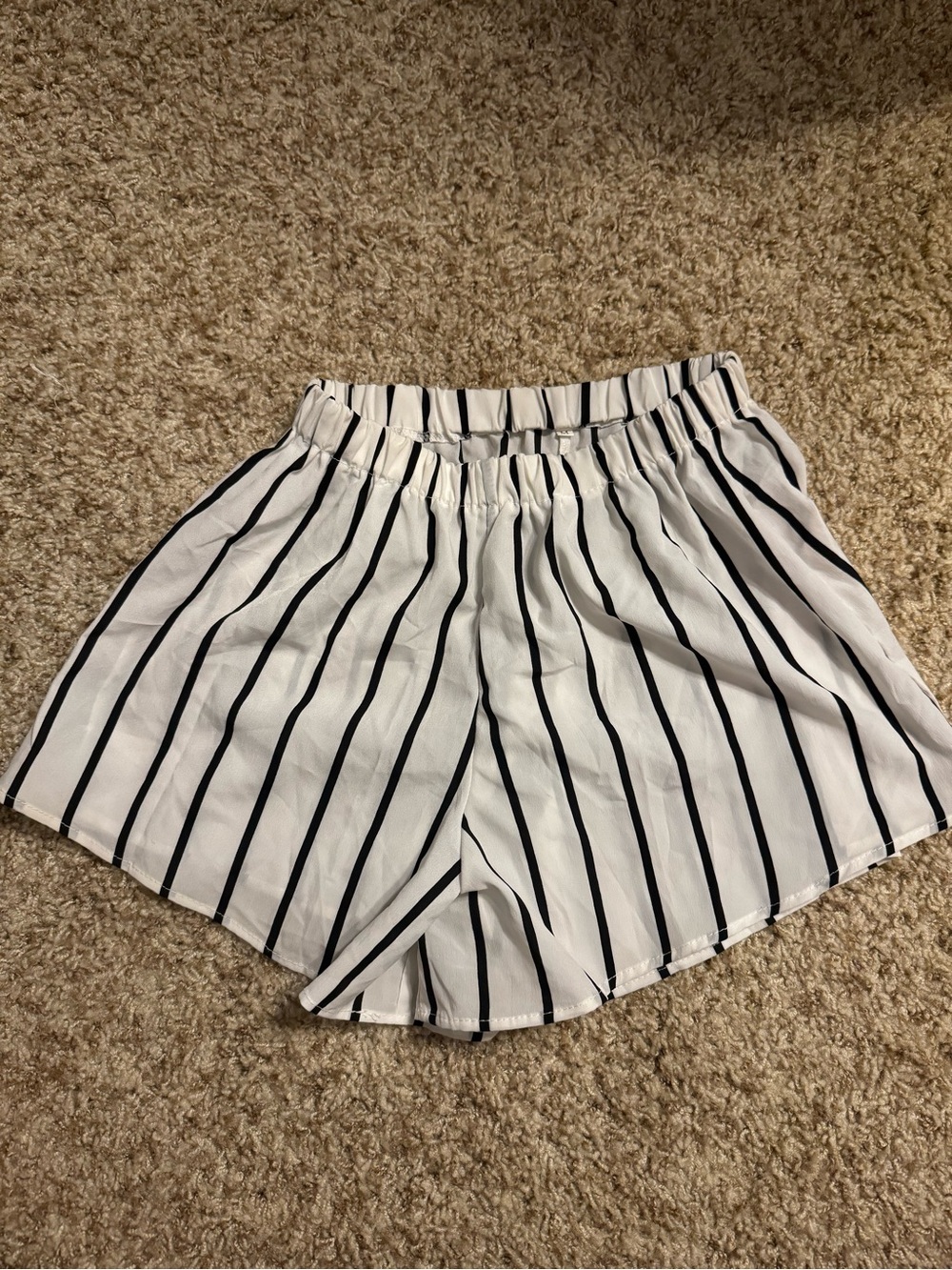 Black and white shorts